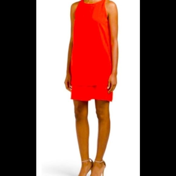 mercer & madison Dresses & Skirts - Mercer & Madison Orange Back Zipper Layered Dress